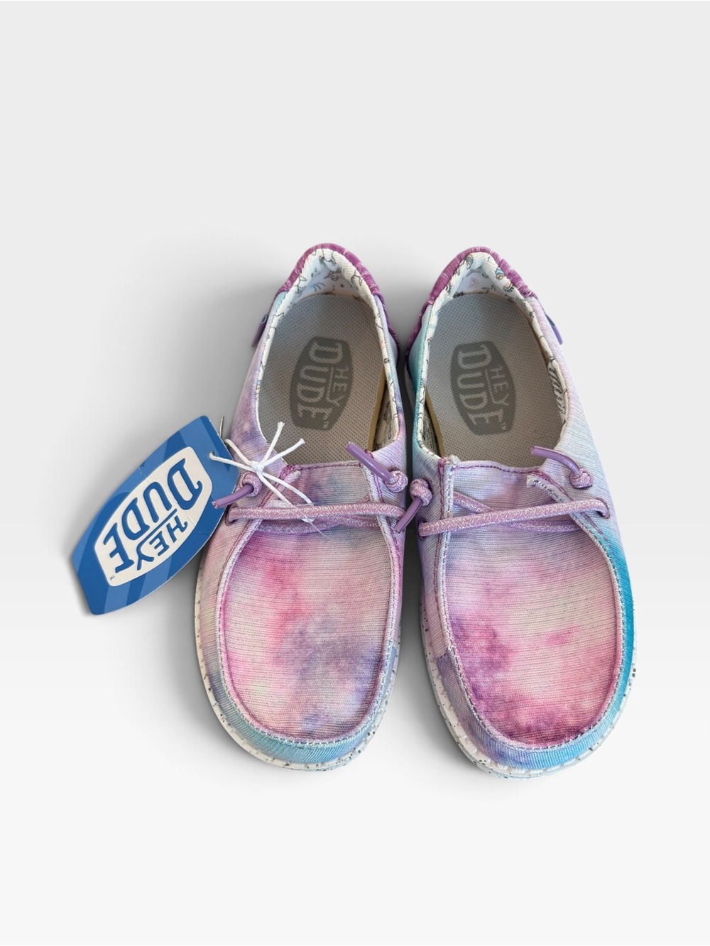 Hey Dude Kids' Multi Tie-Dye Canvas Shoes - Pink & Purple size 11